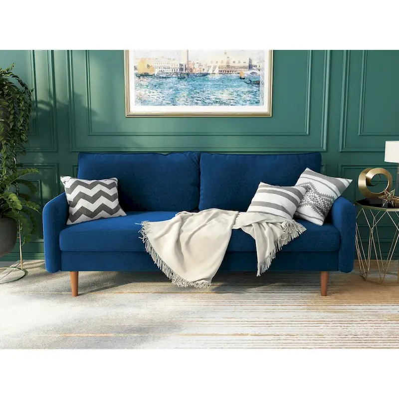 Velvet Square Arm Sofa - Multiple Colors, Contemporary Design, Seats 2-3