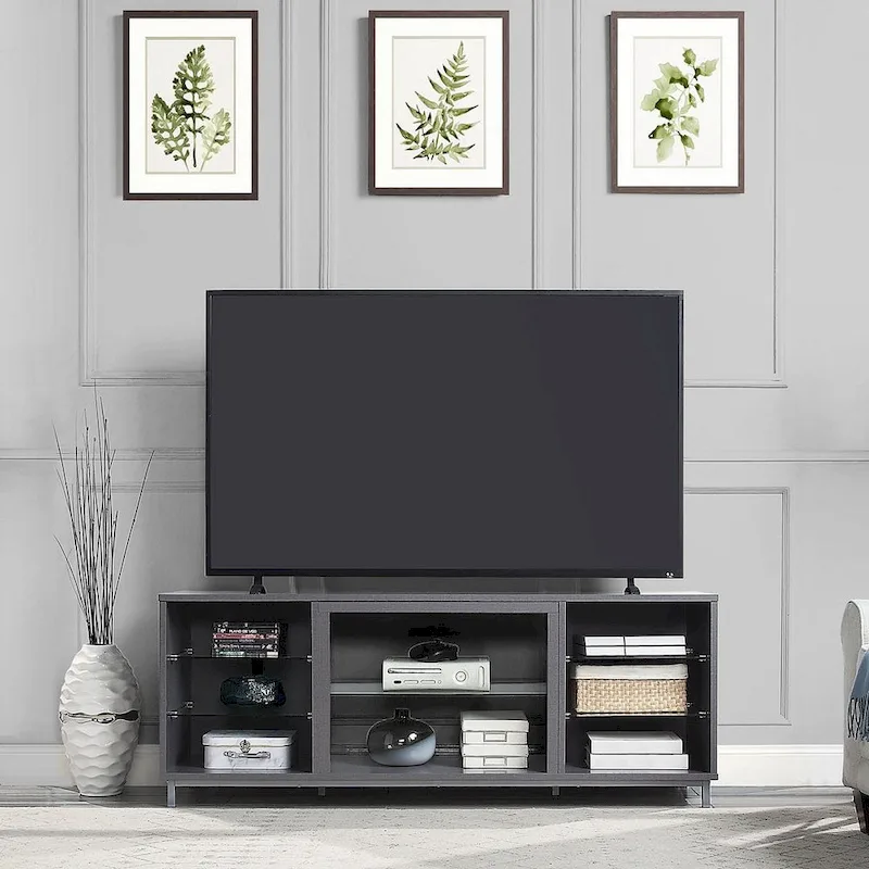 Manhattan Comfort Brighton 60 In. Wire Management Media Cabinet Console