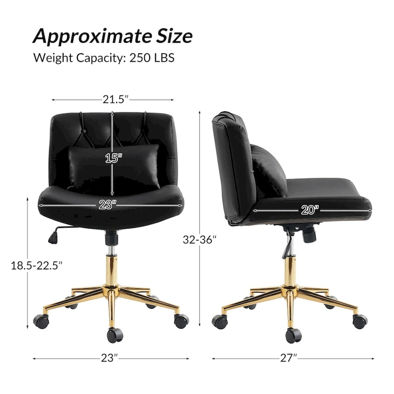 Charlie Modern Button-Tufted Swivel Tilting Office Chair with Pillow by HULALA HOME