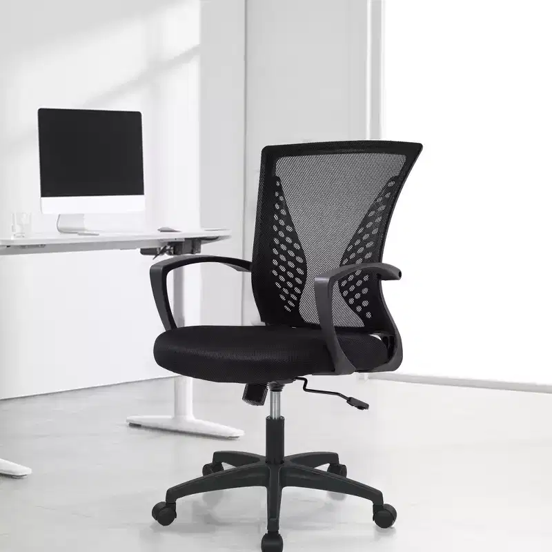 FDW Home Office Chair Mid Back PC Swivel Lumbar Support Adjustable Desk Task Computer Comfortable Mesh Chair with Armrest