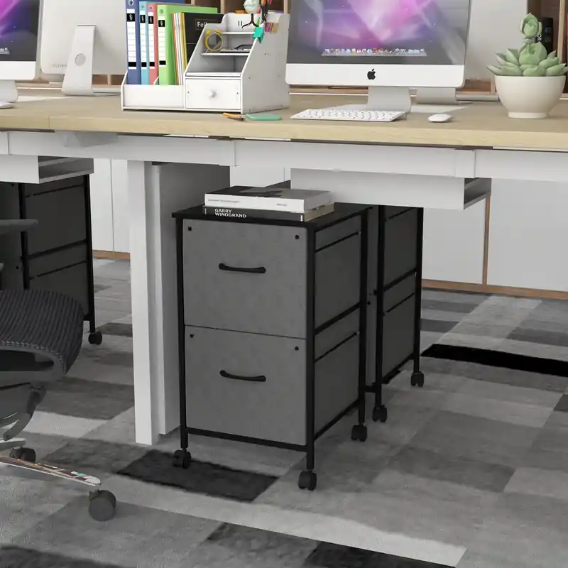 Mobile File Cabinet with Drawers & Hanging Bars for Letter/Legal Files, Office Storage