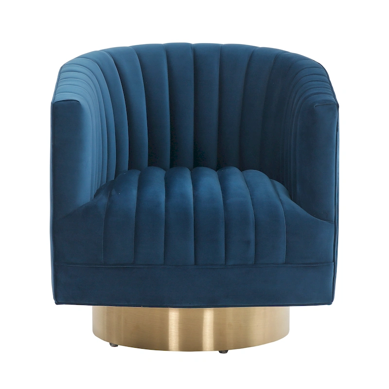 SAFAVIEH Couture Matejka Swivel Channel Tufted Barrel Chair - 28 W x 31 L x 30 H - 28Wx31Dx30H
