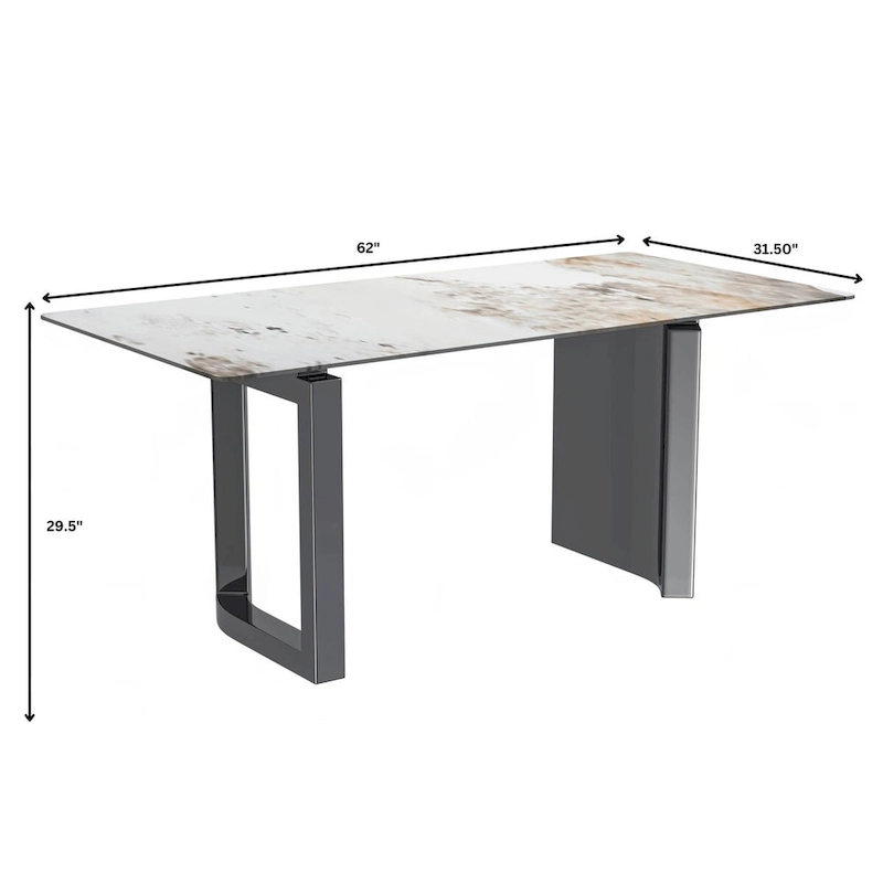 Astra Series Dining Table with Sintered Stone/Glass Top