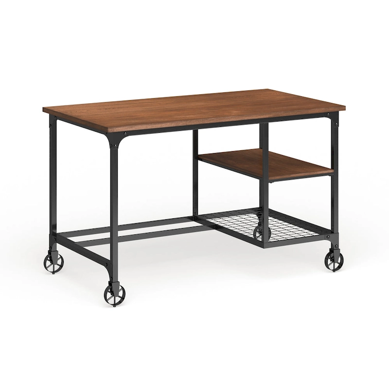 Ursa Industrial Oak 48-inch Metal Computer Desk by Furniture of America