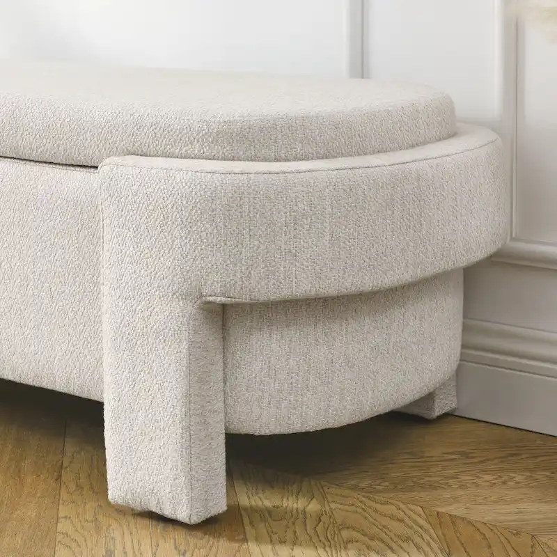 Chenille Upholstered Bench