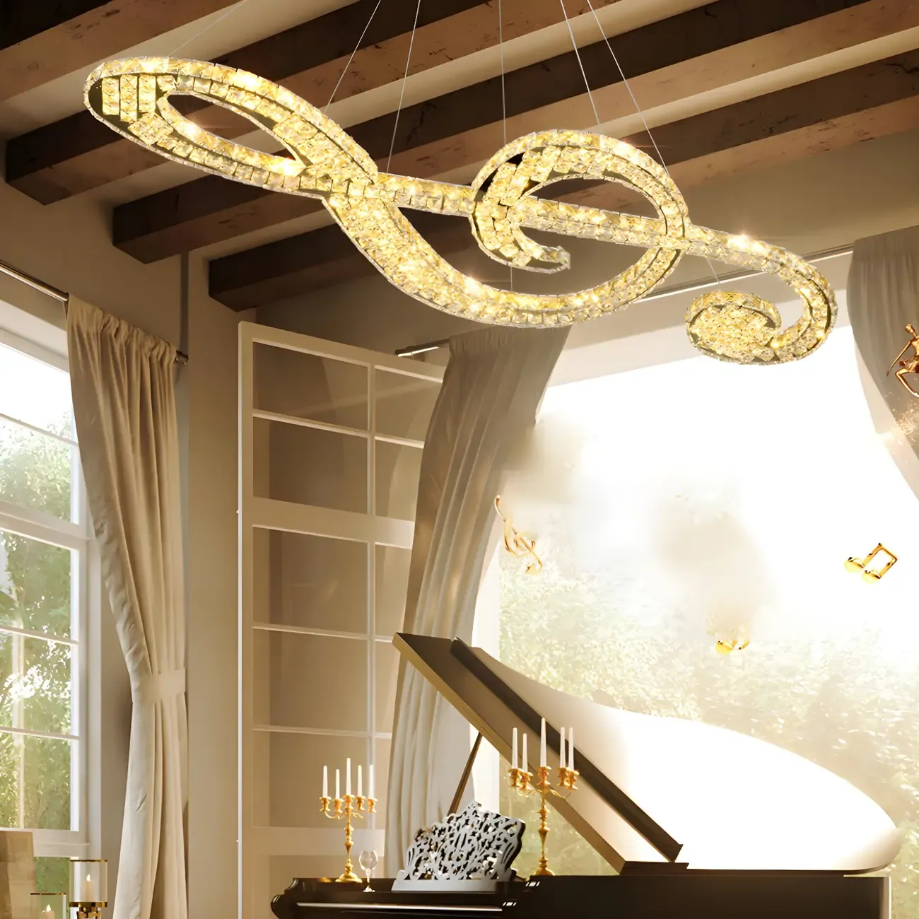 Artistic Modern Crystal 2-Light Island Pendant Light