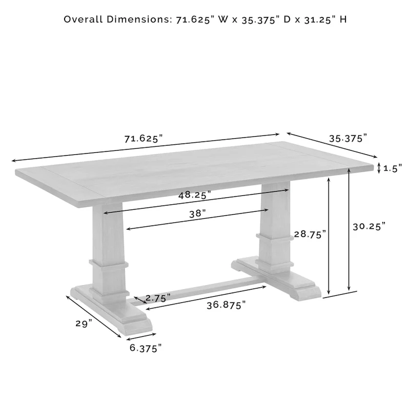 Rustic Brown Trestle Dining Table with 8 Ladder Back Chairs
