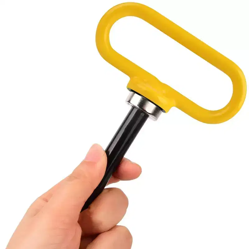 Mission Automotive Yellow Magnetic Hitch Pin - Lawn Mower Trailer Hitch Pins - Ultra Strong Neodymium Magnet Trailer Gate Pin