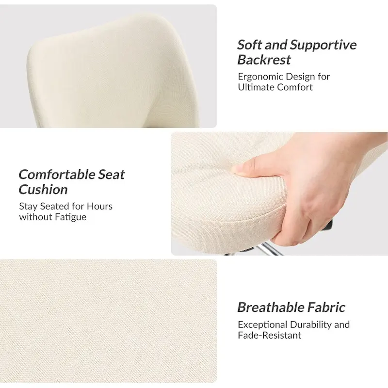 Sergio Modern Armless Office Chair with Mental Leg by HULALA HOME