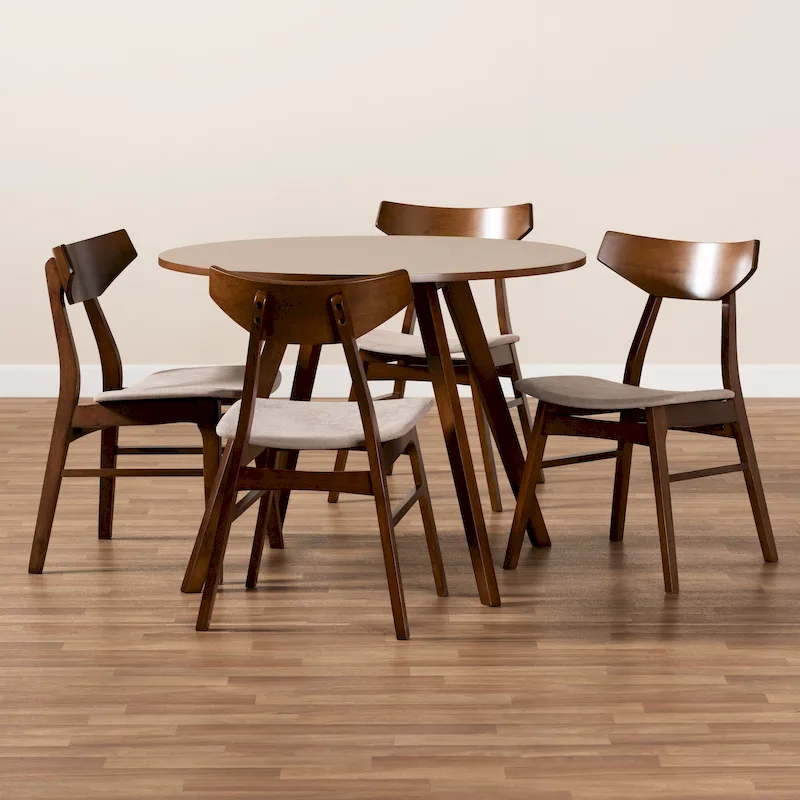 Timothy Mid-Century Modern Transitional 5-Piece Dining Set