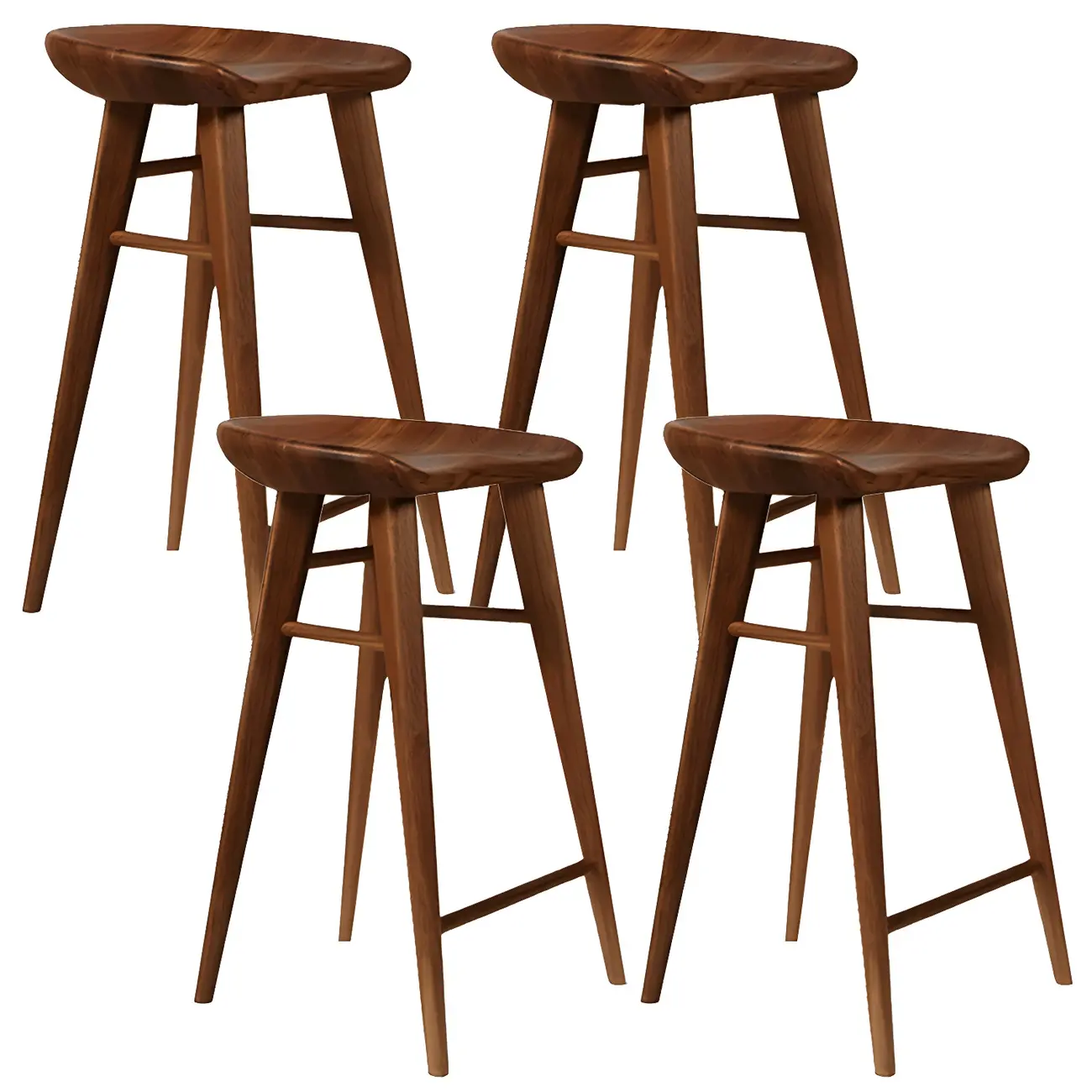 Counter Height Modern Wood Backless Bar Stool