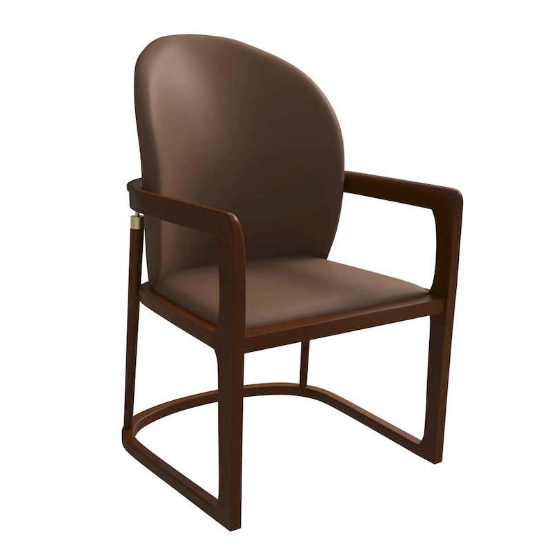 Modern Dining Chair in Upholstered Leather Svelta Series by LeisureMod