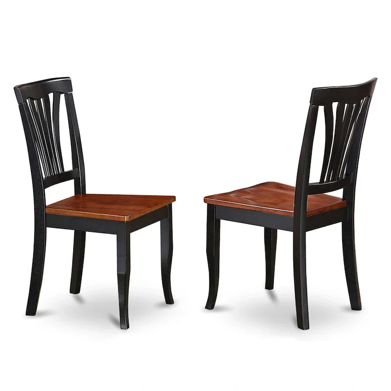 East West Furniture ANAV5-BLK-W 5 Piece Kitchen Table Set- a Round Dining Room Table and 4 Dining Chairs, Black & Cherry