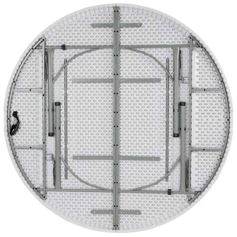 6-Foot Round Bi-Fold Plastic Event Folding Table with Handle