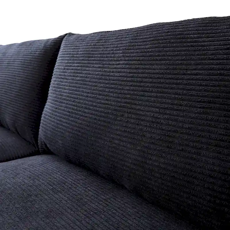 HOOOWOOO Mid-Century Modern Upholstered Sofa Couch with Rolled Pillows