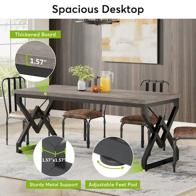 63-in Large Executive Desk, Home Office Computer Desk