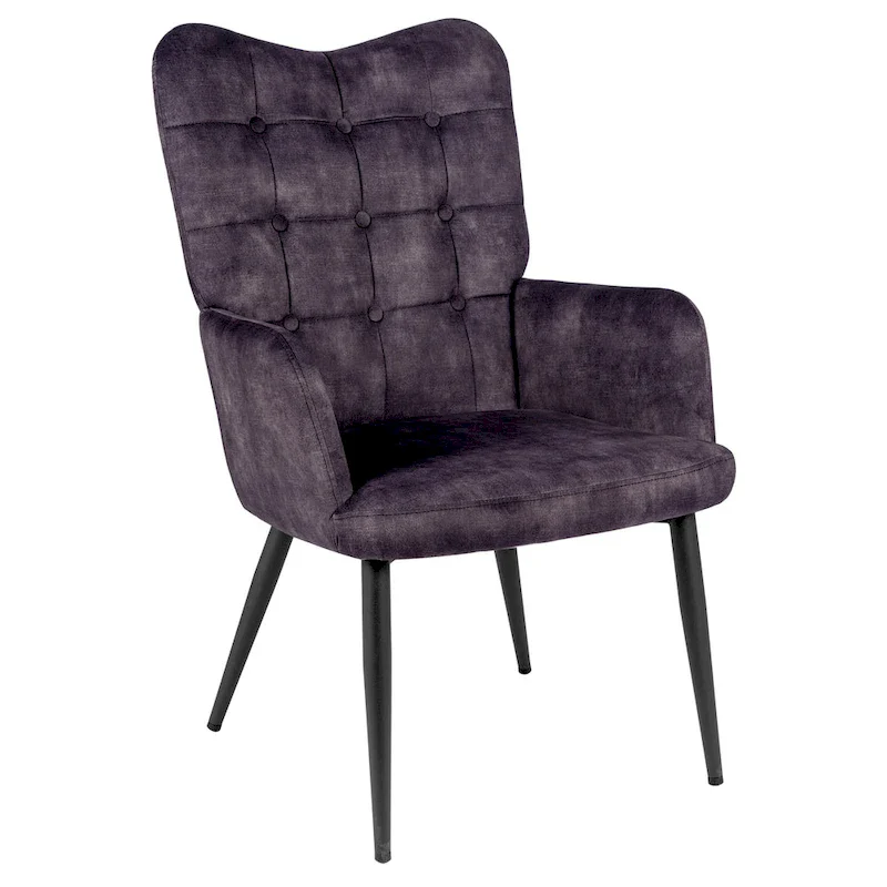 High-back Button Tufted Wingback Accent Chair