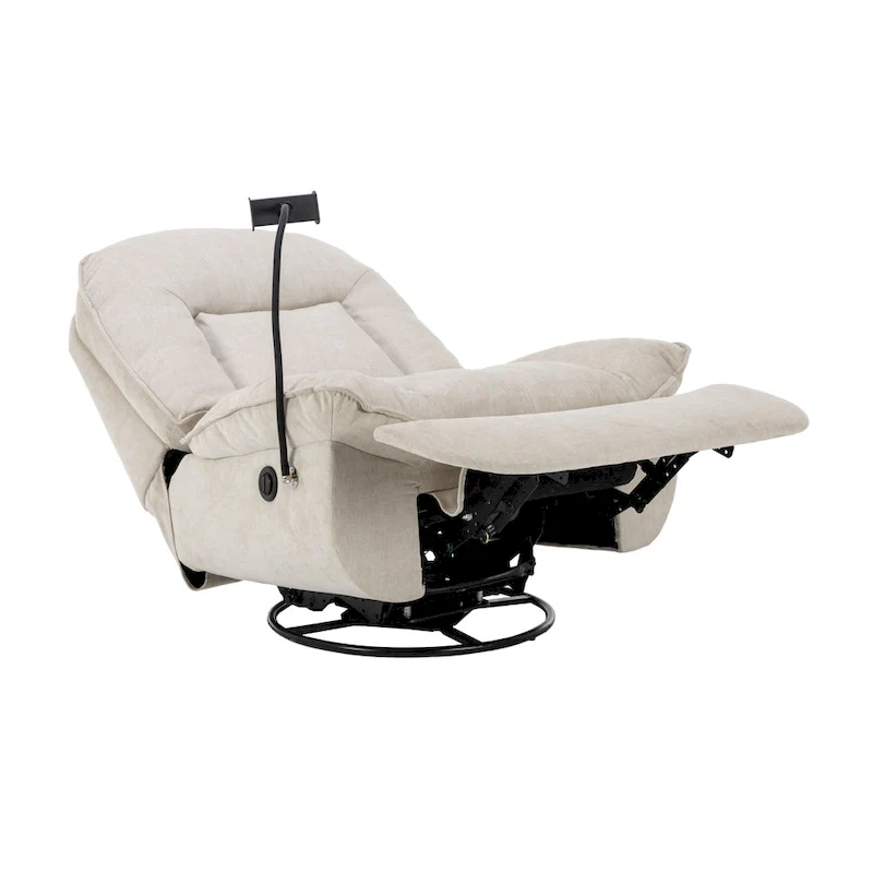 Adjustable Swivel Chenille Recliner with Phone Holder