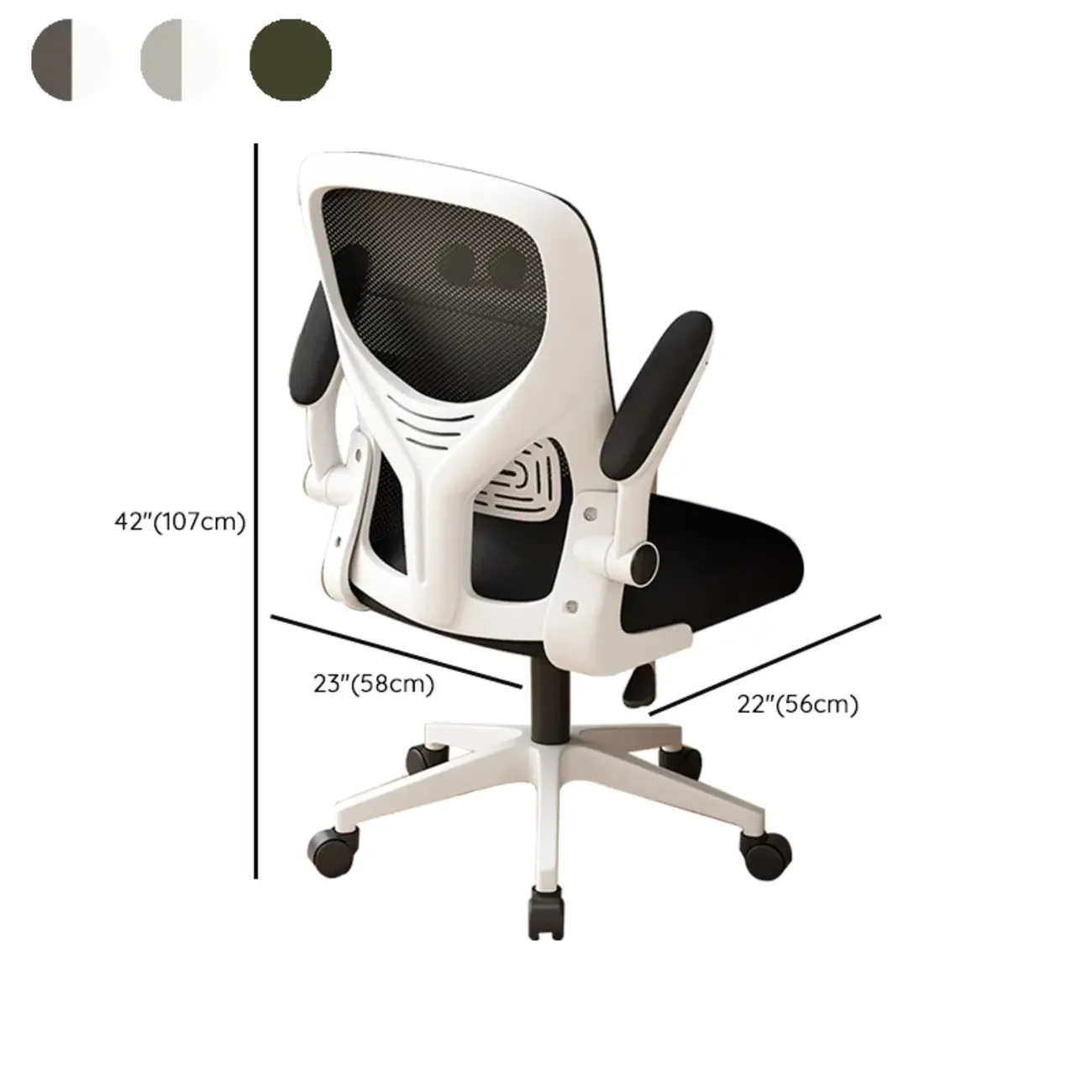 Ergonomic Black White Mesh Adjustable Office Chair