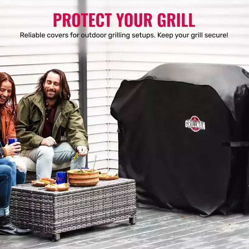 Grillman BBQ Outdoor Grill Cover - Waterproof, Rip-Proof, Weather-Resistant, Anti-UV Cover (Black, 64 Inch)
