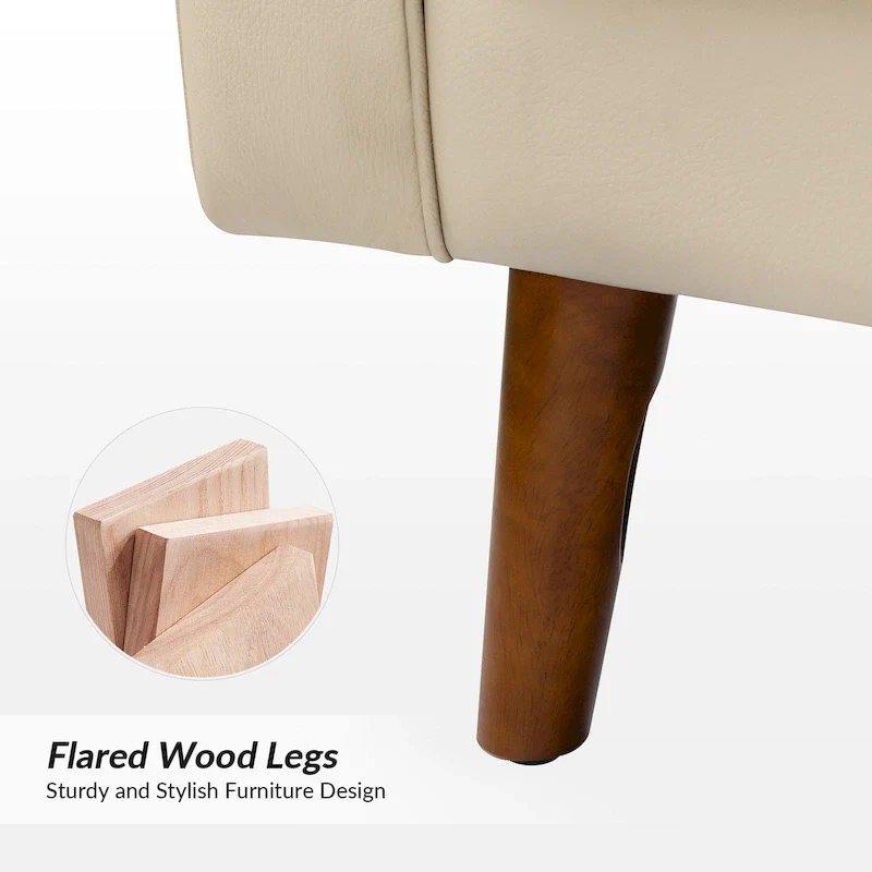 Elizabeth Mid-century Genuine Leather Arm Chair by HULALA HOME