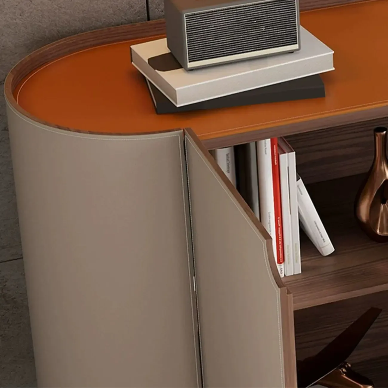 Glam Off-White Wooden Sideboard with Cabinets