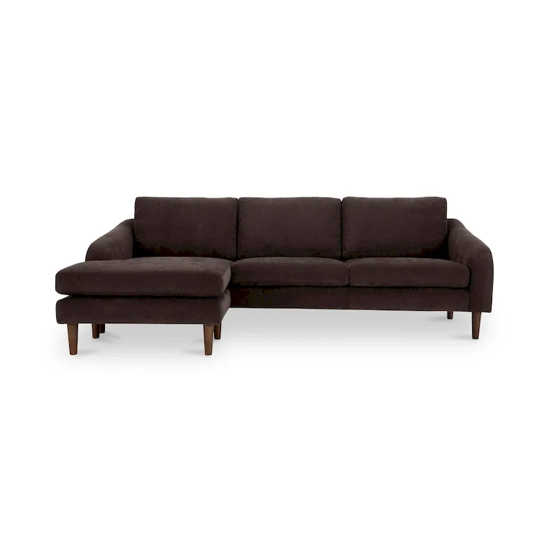 Drew Sectional with Reversible Chaise, Dark Brown - 98 X 59.2 X 33.5