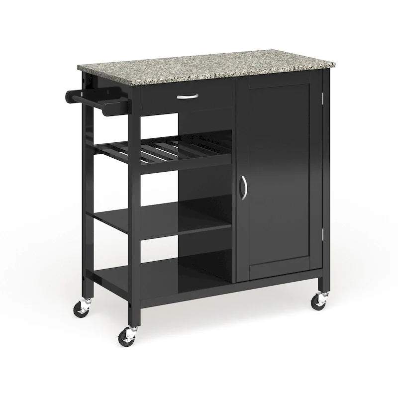 Porch & Den Ringsby Wooden 3-shelf Kitchen Cart