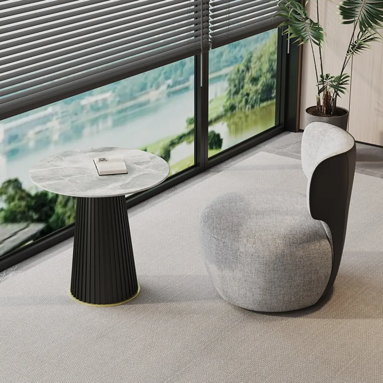 Glam Fabric Swivel Accent Chair with Scratch Resistant