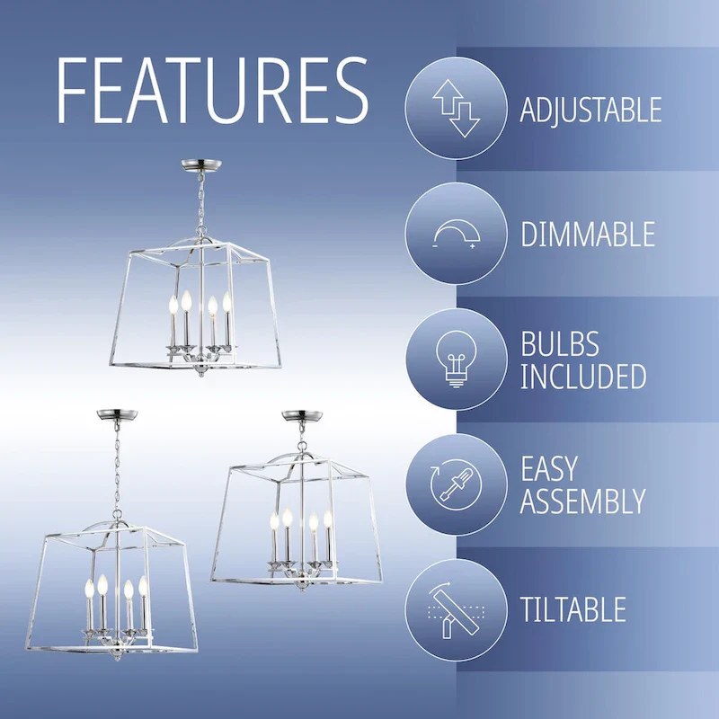 Virginia 14.5  3-light Metal LED Pendant, Chrome by JONATHAN Y