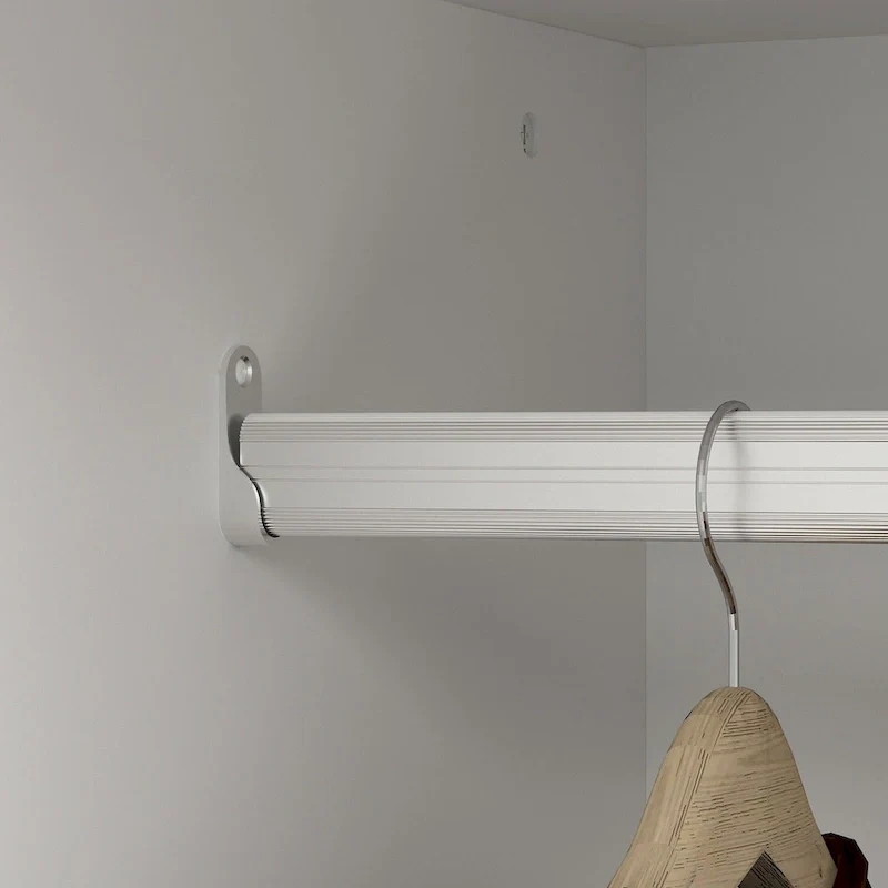 Home Traditional 2 Drawer Freestanding Wood Armoire in White Lacquer - 63Wx71.3