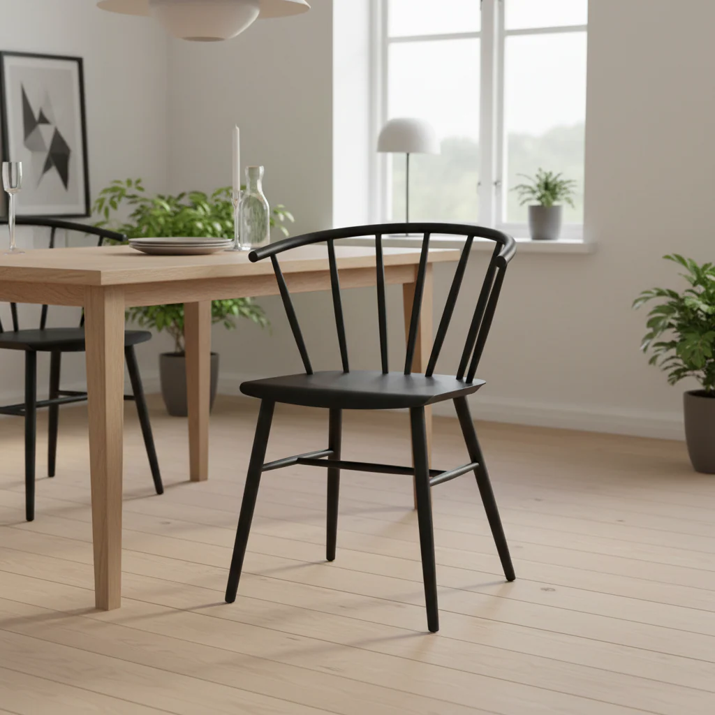 Black Metal Dining Chair, Single