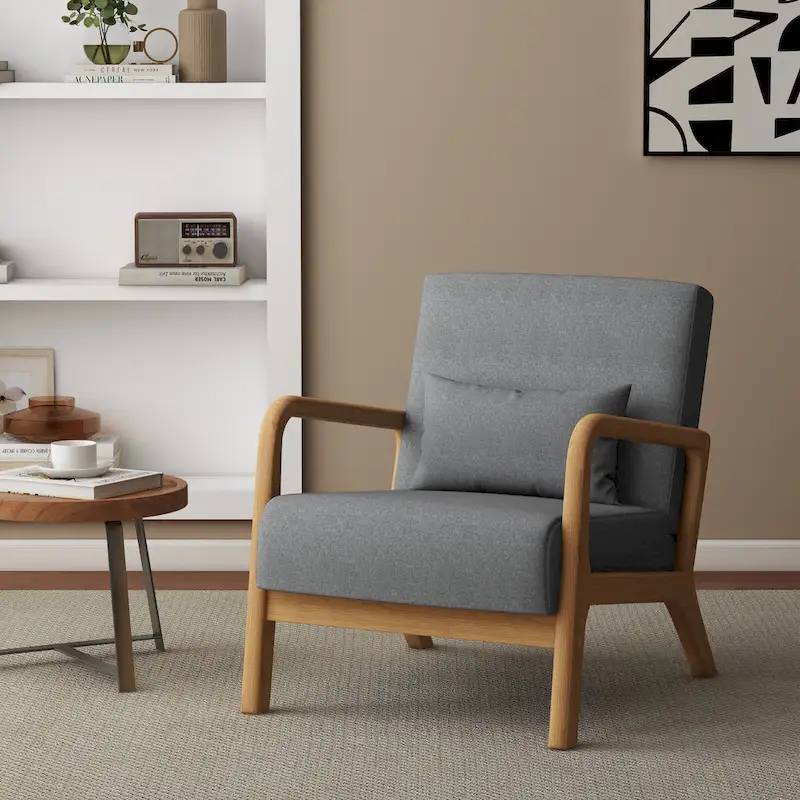 Upholstered Arm Chair with Cution Modern Side Accent Chairs - 25.8W x 28.7H x 32.3D