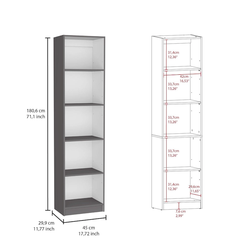 Kenyon 60  Wide 4-Shelf Bookcase Set of 3