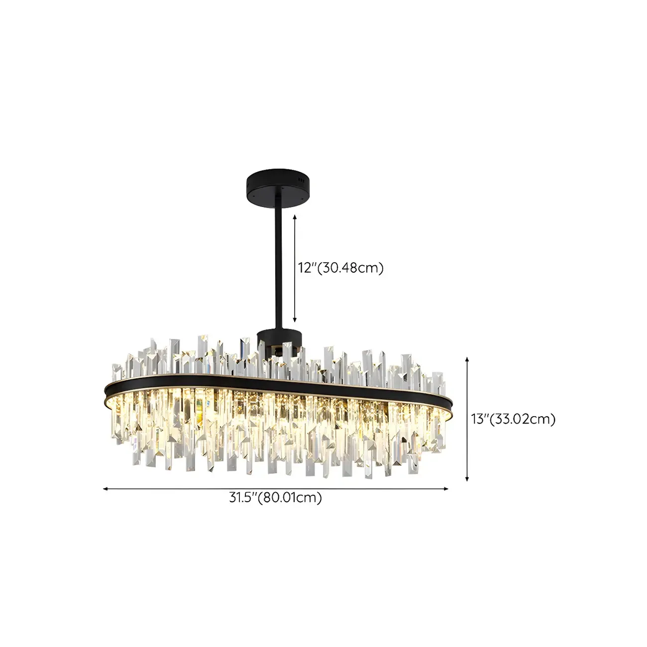 Modish Modern Black Crystal Island Pendant Light