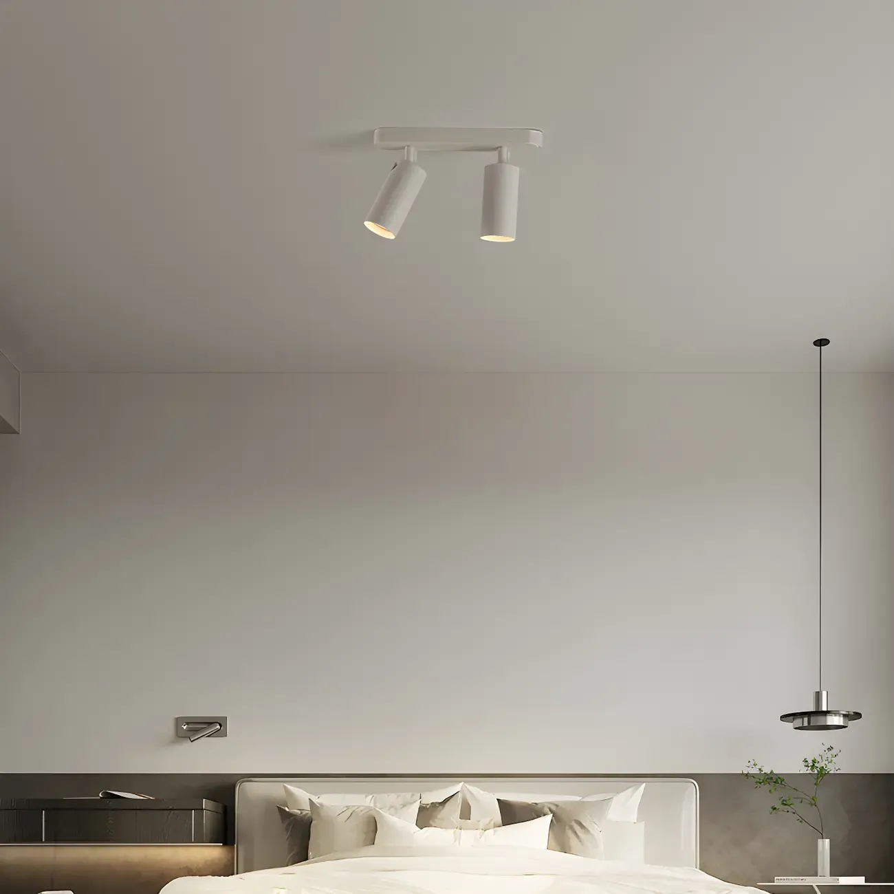 Mini Simple Cylinder Metal Semi Flush Mount Track Light