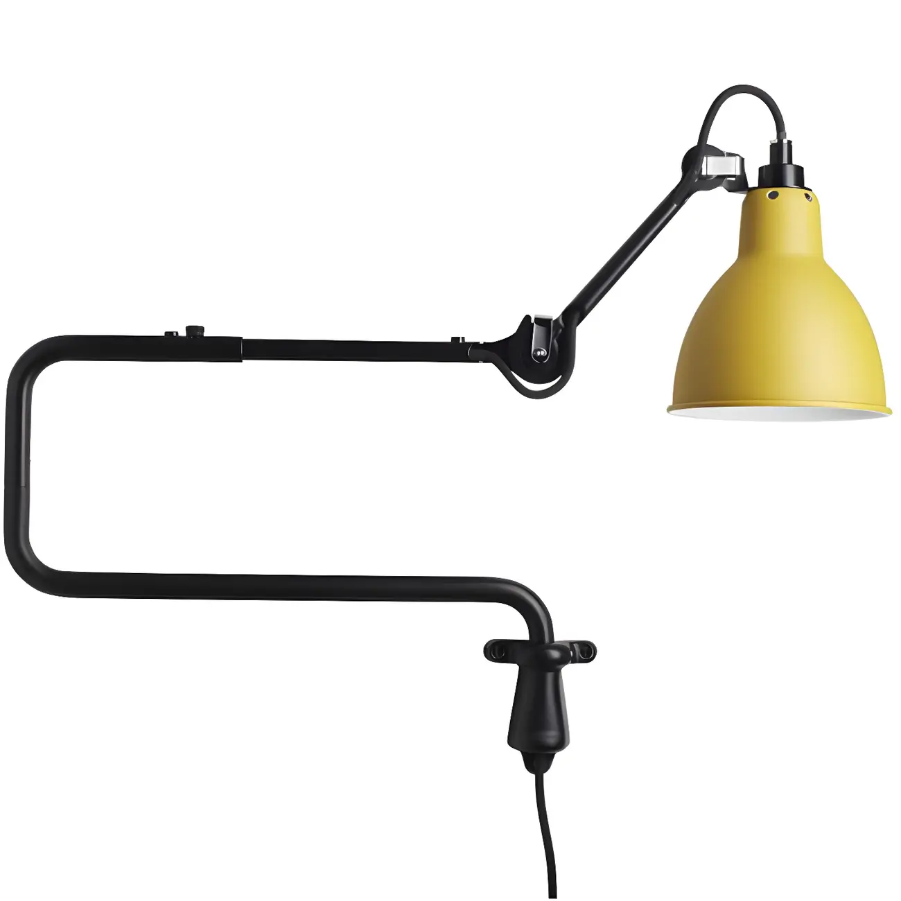 Industrial Black Swing Arm Aluminum Shade Wall Light