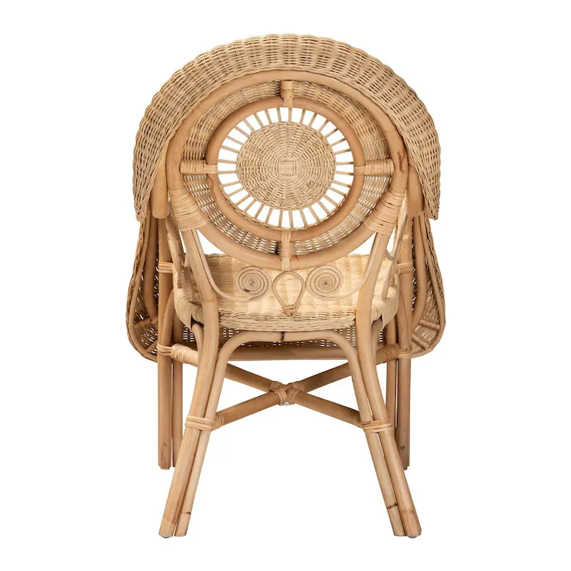 Putri Modern Bohemian Natural Rattan Arm Chair