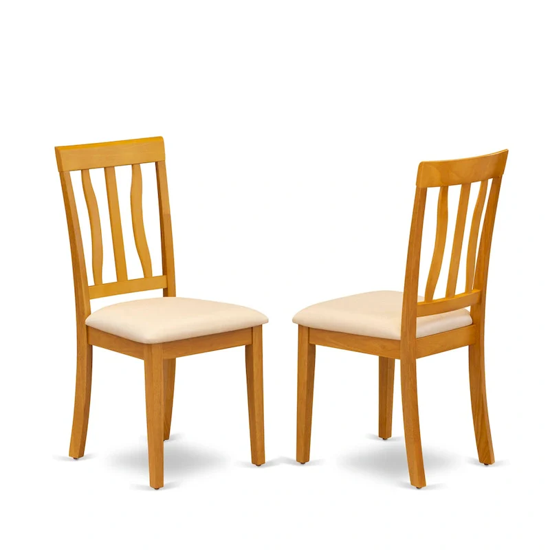 East West Furniture Kitchen Table Set- a Round Dining Room Table with Dropleaf and Linen Fabric Chairs, Oak (Pieces Option)