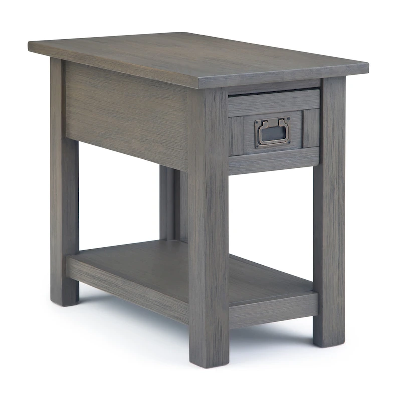 WYNDENHALL Garret SOLID ACACIA WOOD 14 inch Wide Rectangle Rustic Narrow Side Table - 14  W x 24  D x 20  H