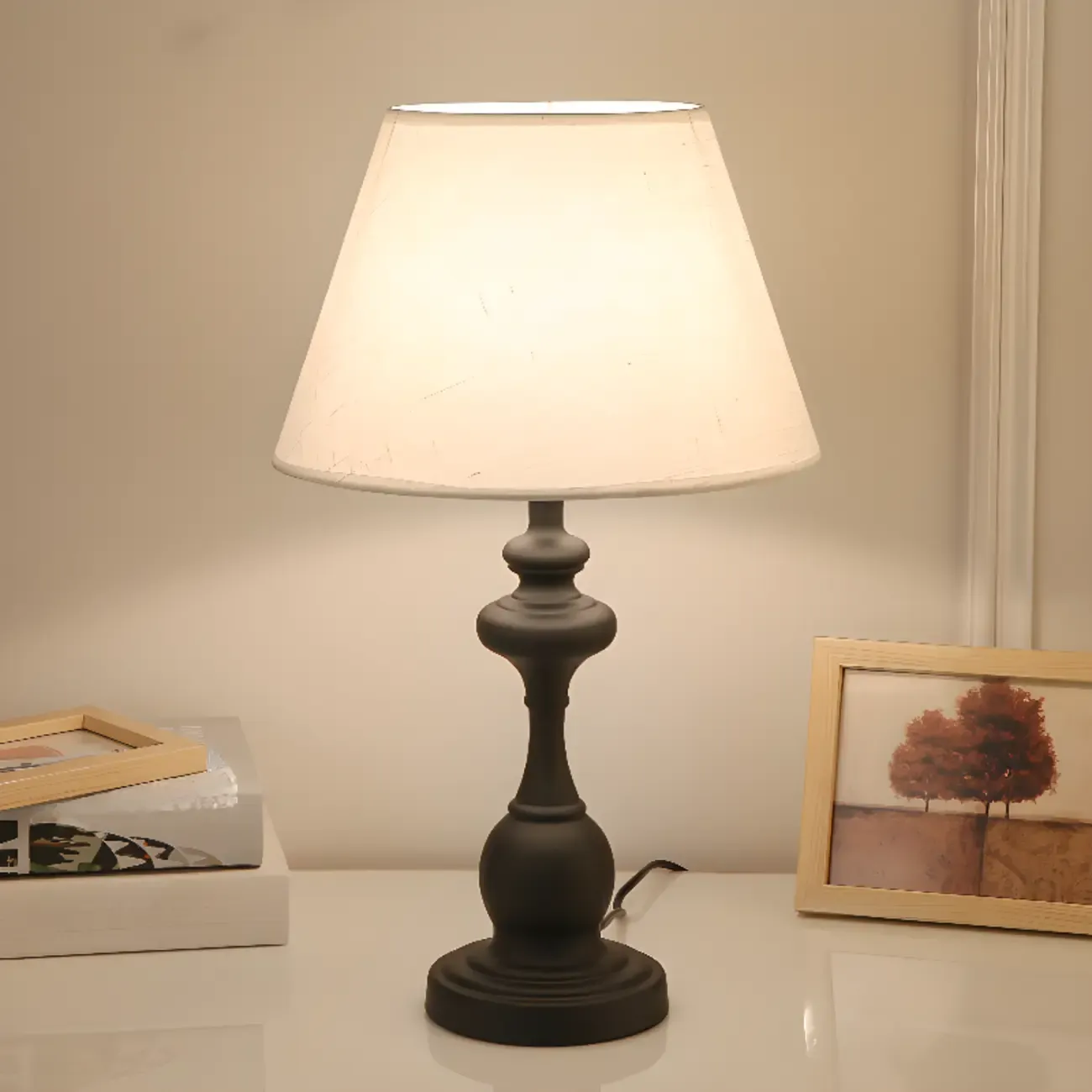 Classic Metal Table Lamp Plug In Electric for Bedroom