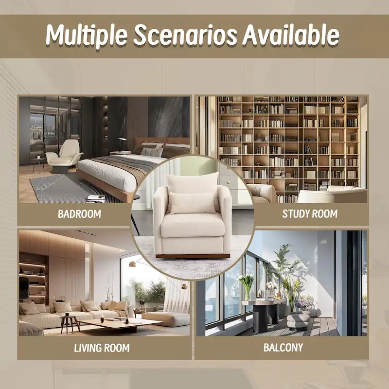 GDFStudio - Harper Chenille Swivel Barrel Chair with Sturdy Metal Base and Ergonomic Design