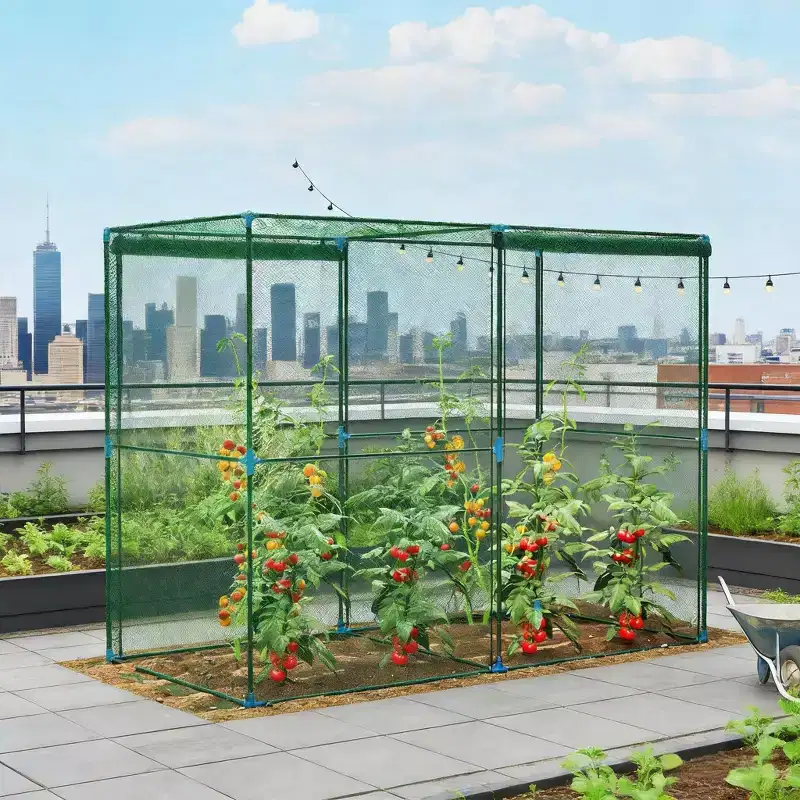 Okak Green Houses for Outside with Steel Frame and Tear-Resistant Mesh, Small Greenhouse with Walk-In Door, Grow Tent for Garden, Green