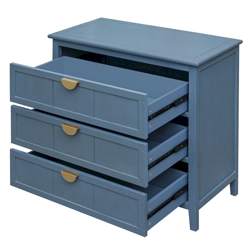 American Style Cabinet with Non-Slip Foot Pads and 3 Drawer