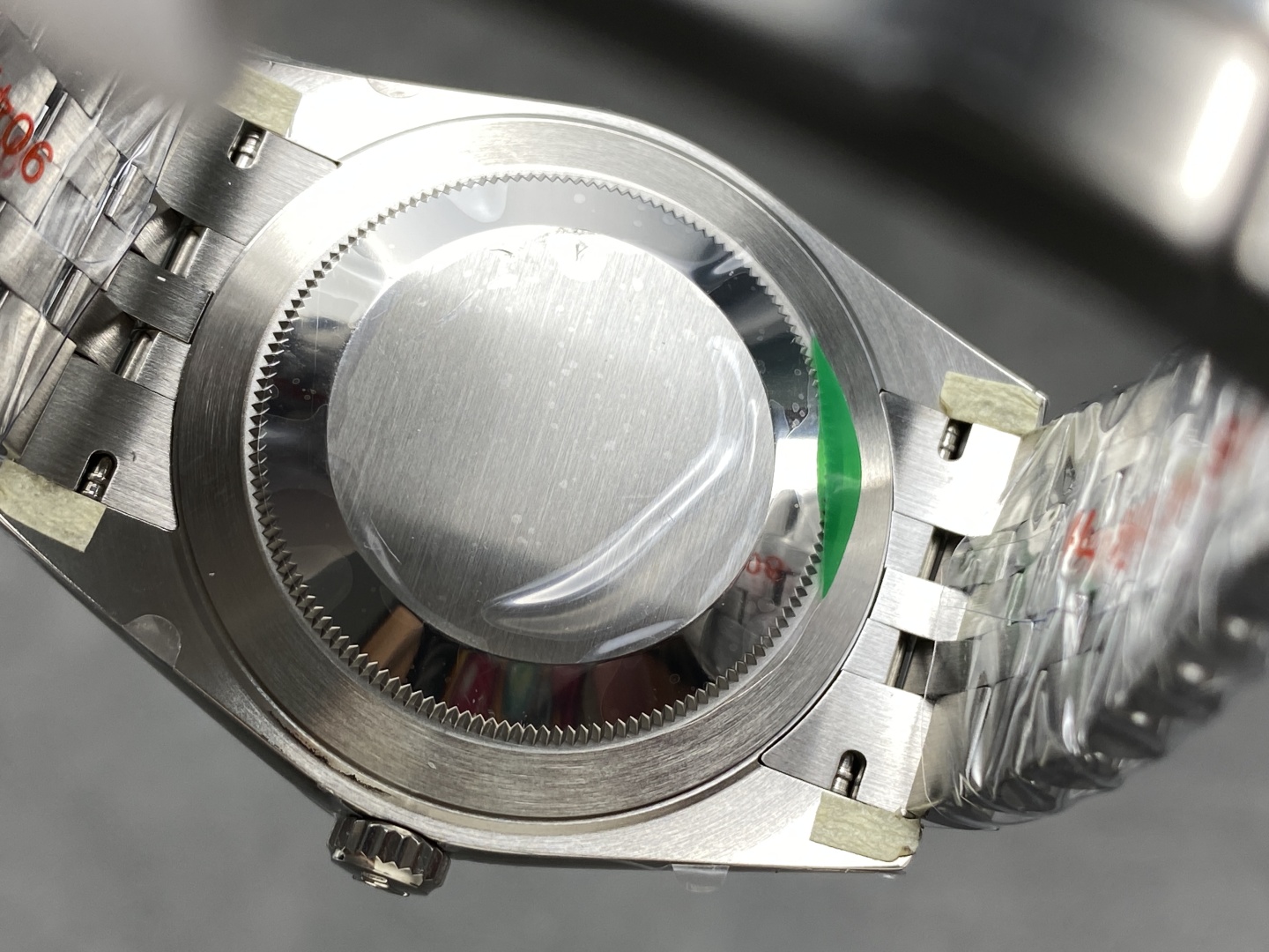 Replica 3235 movement case back with green sticker