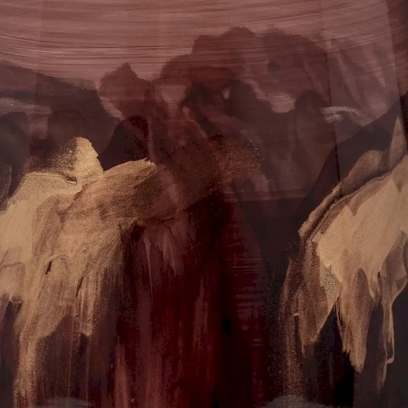 Sagebrook Home Abstract Glass Vase with Gold Accents