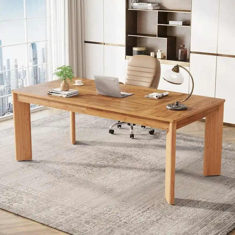 62-Inch Wood Computer Desk for Home Office