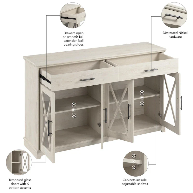 60W Sideboard Buffet Cabinet with Drawers by