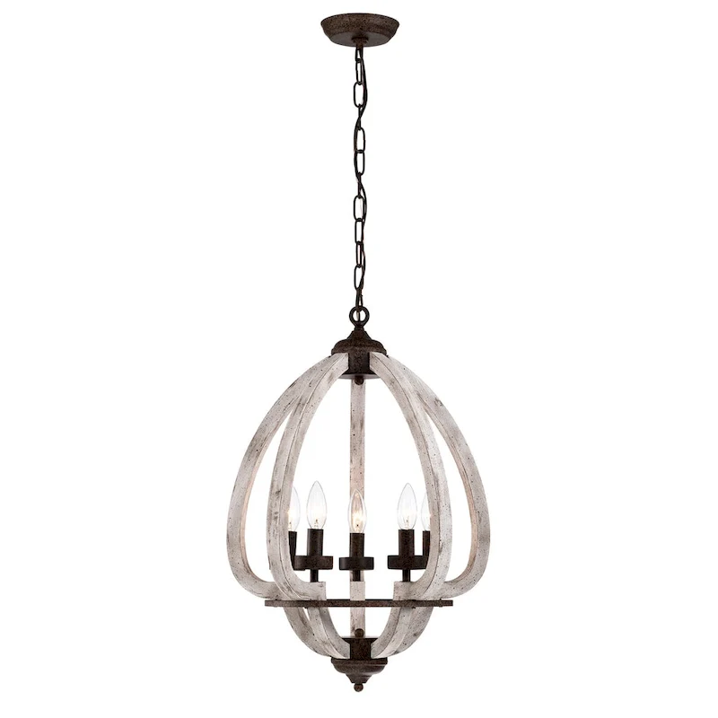 Nelly 19 Inch Farmhouse Rustic Water drop Pendant 5-Light