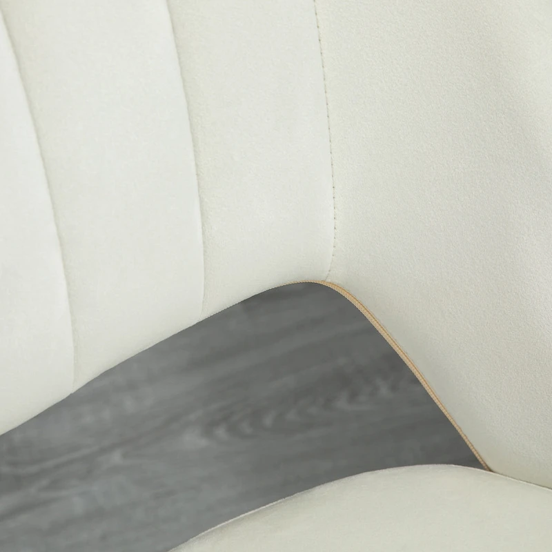 Vinsetto Modern Mid Back Office Chair with Velvet Fabric, Swivel Computer Armless Desk Chair